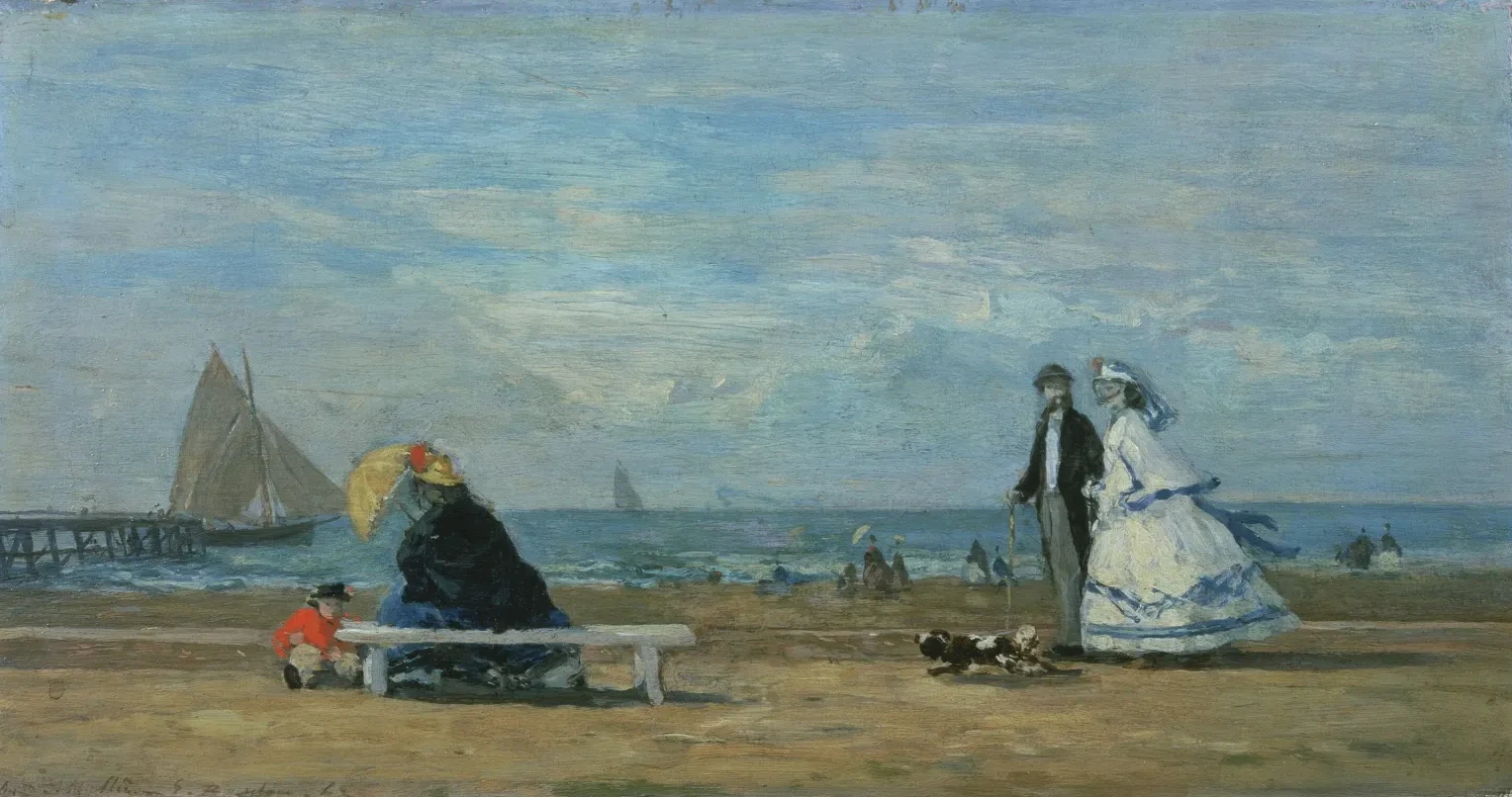 La plage à Trouville, Eugène Boudin