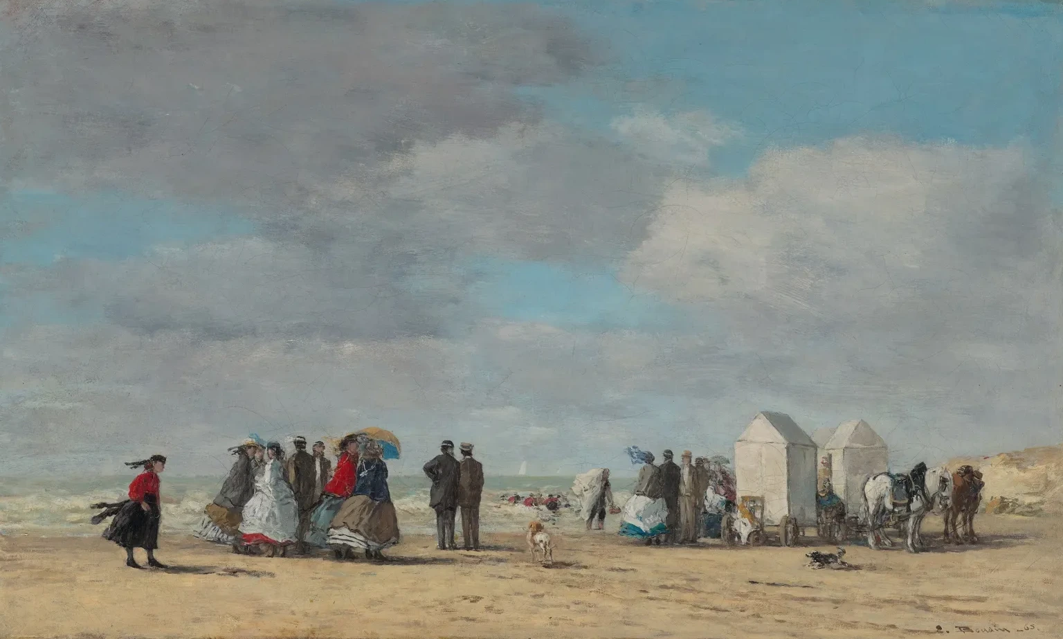 La plage à Trouville, Eugène Boudin