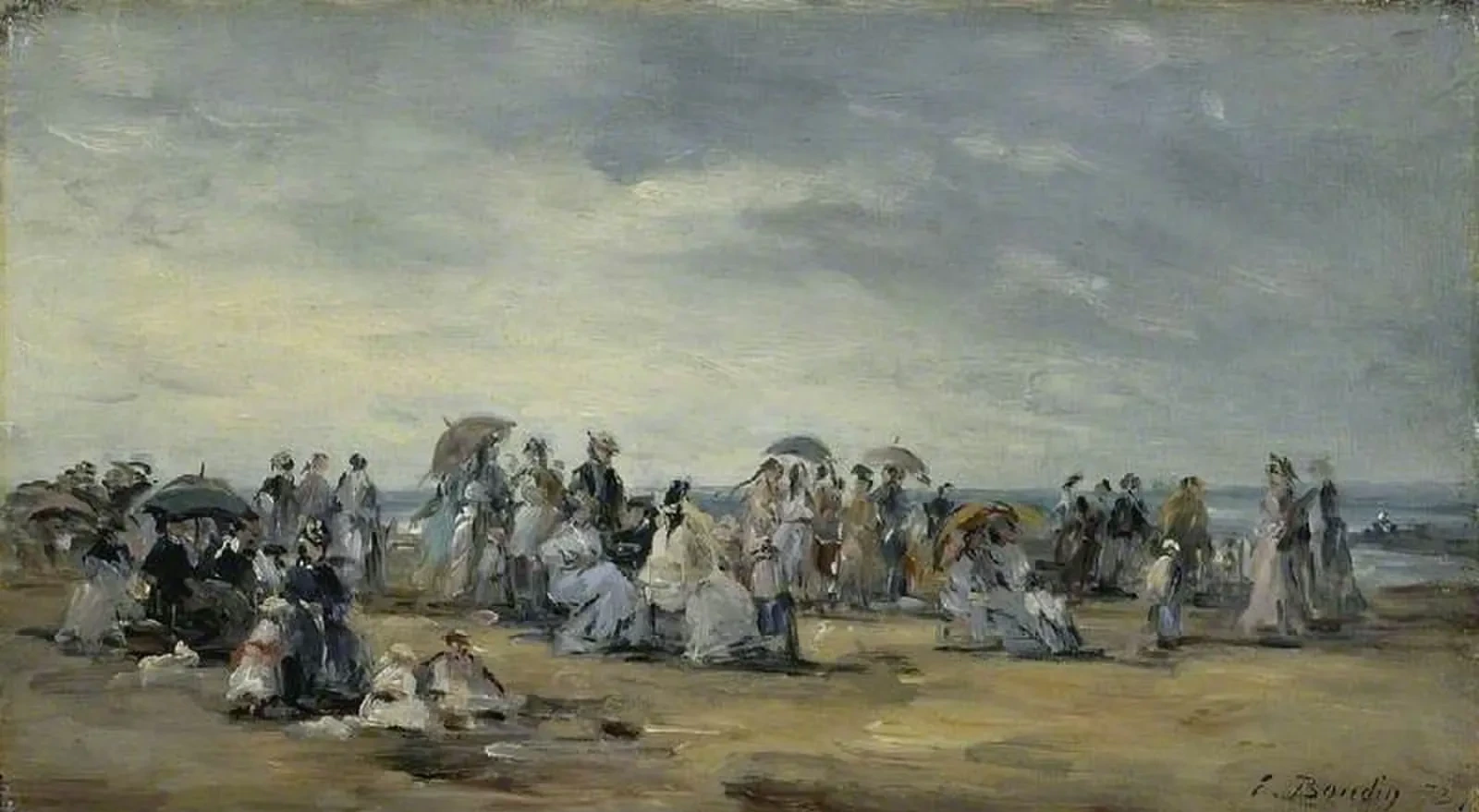 La plage à Trouville, Eugène Boudin