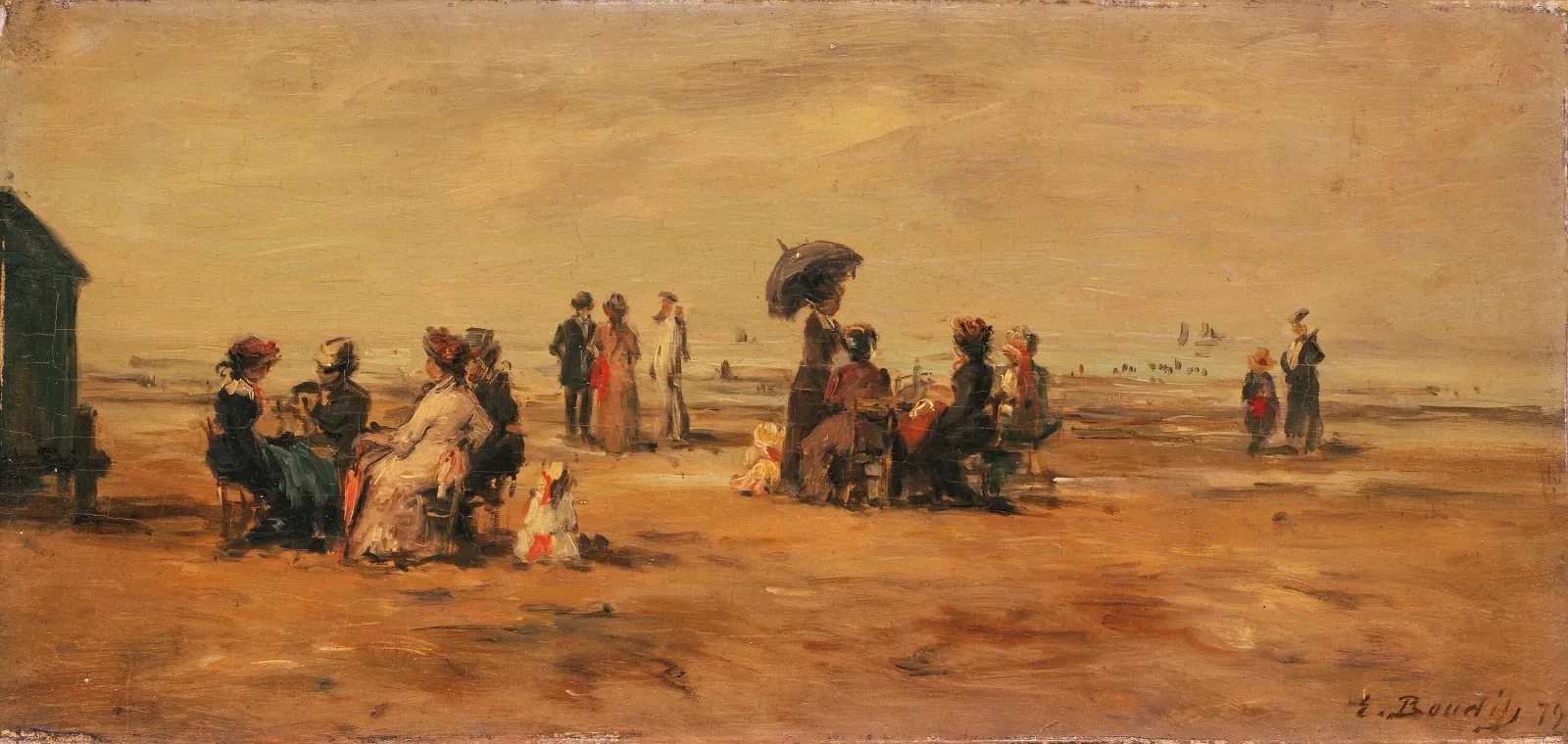 La plage à Trouville, Eugène Boudin