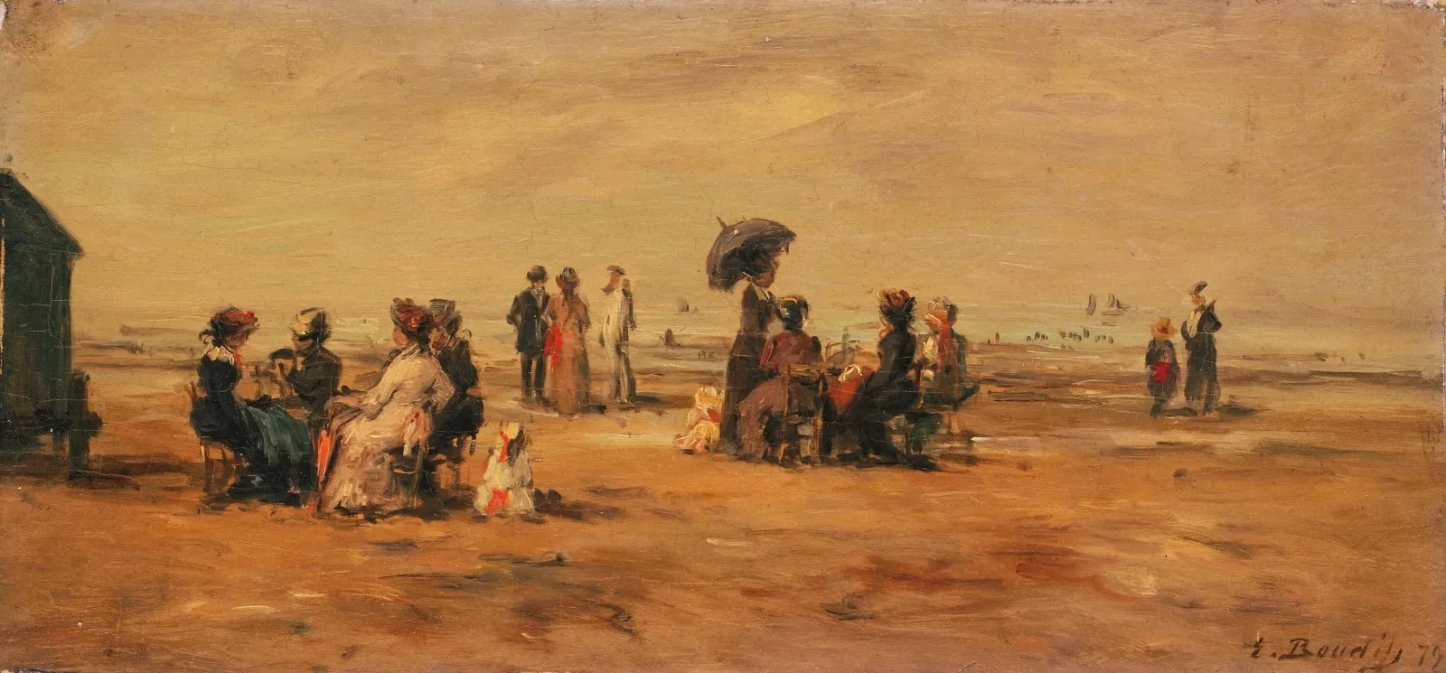 La plage à Trouville, Eugène Boudin