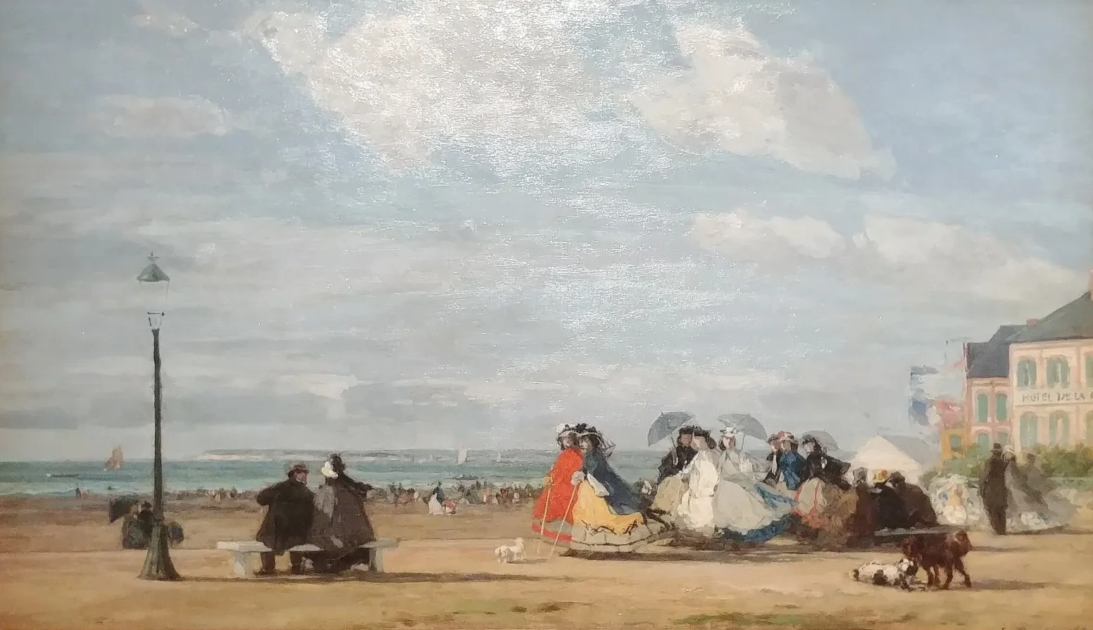 La Plage à Trouville - L'Imperatrice Eugenie et sa Suite, Eugène Boudin