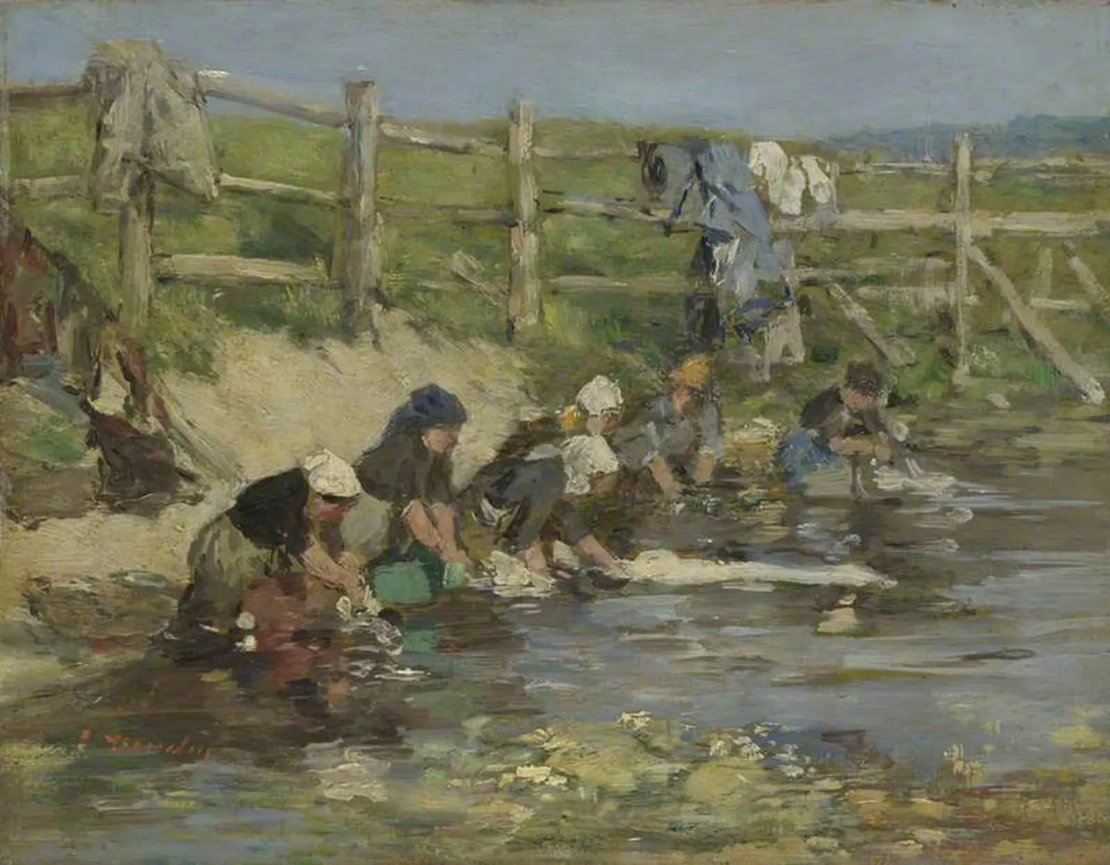 Laundresses by a Stream, Eugène Boudin