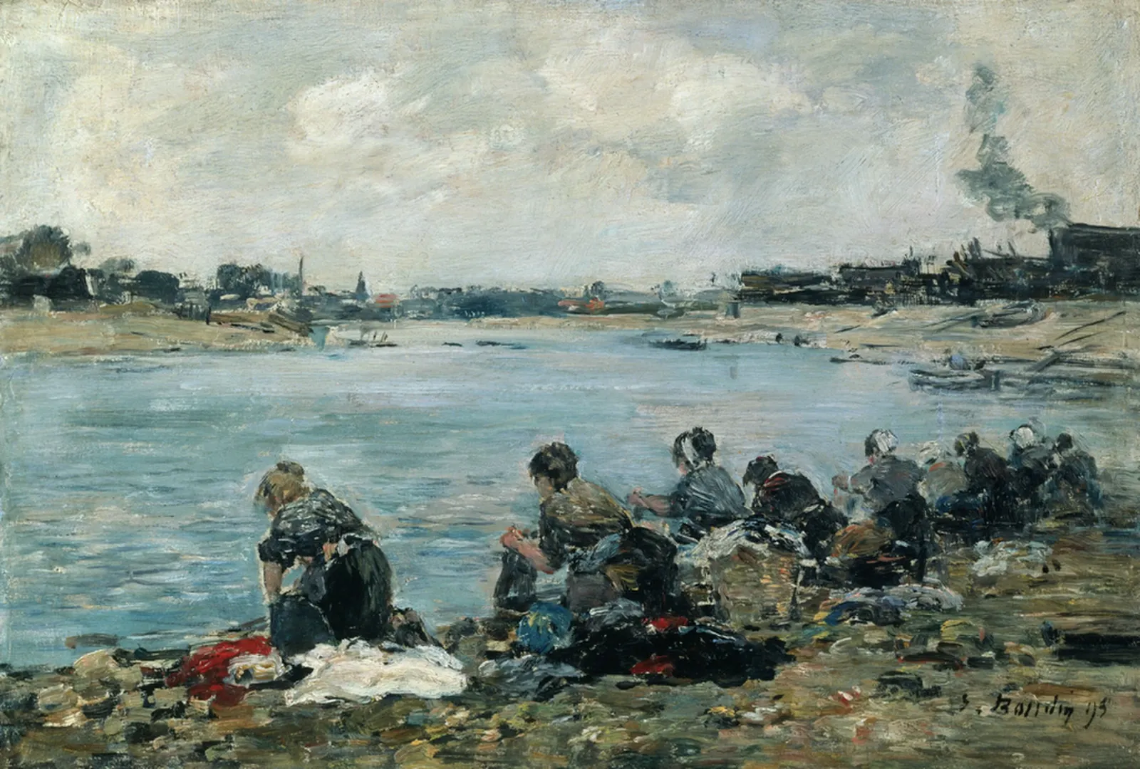 Laveuses au bord de la Touques, Eugène Boudin