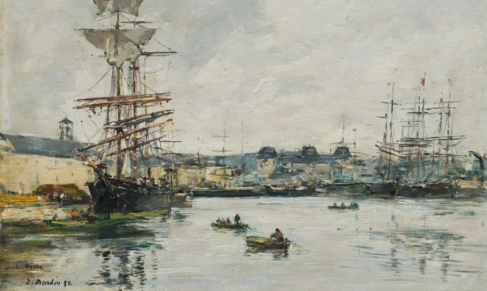 Le Havre, le bassin Casimir Delavigne, Eugène Boudin