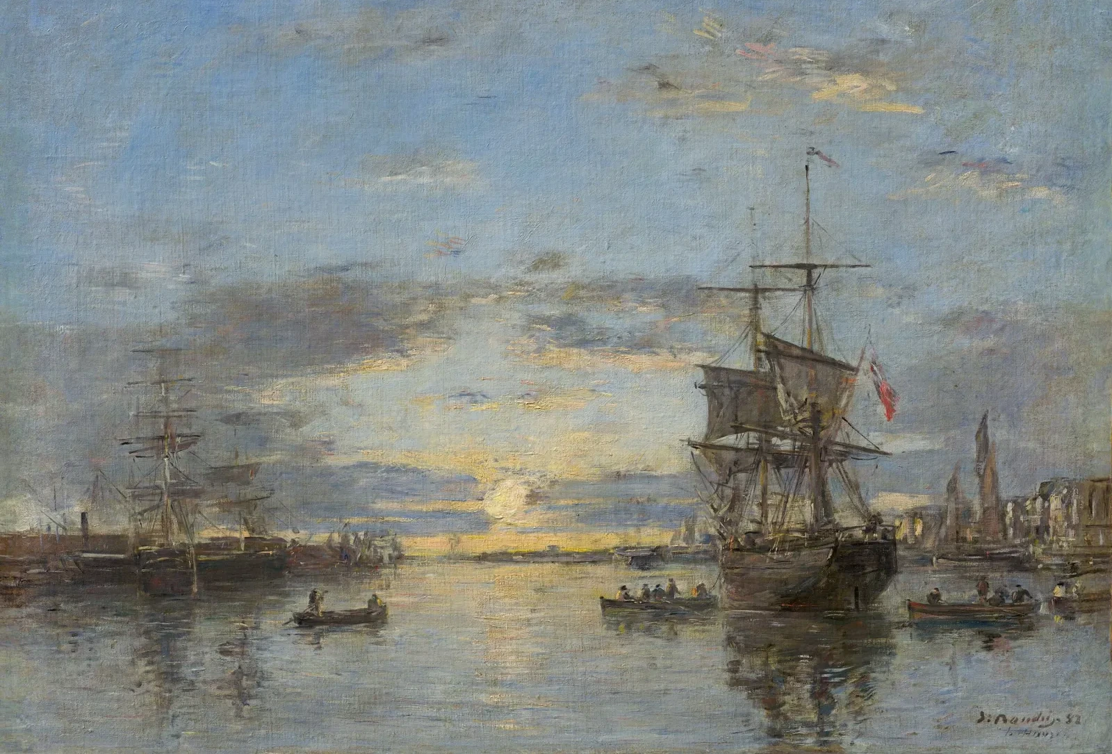 Le Havre: The Outer Harbor at Sunset, Eugène Boudin