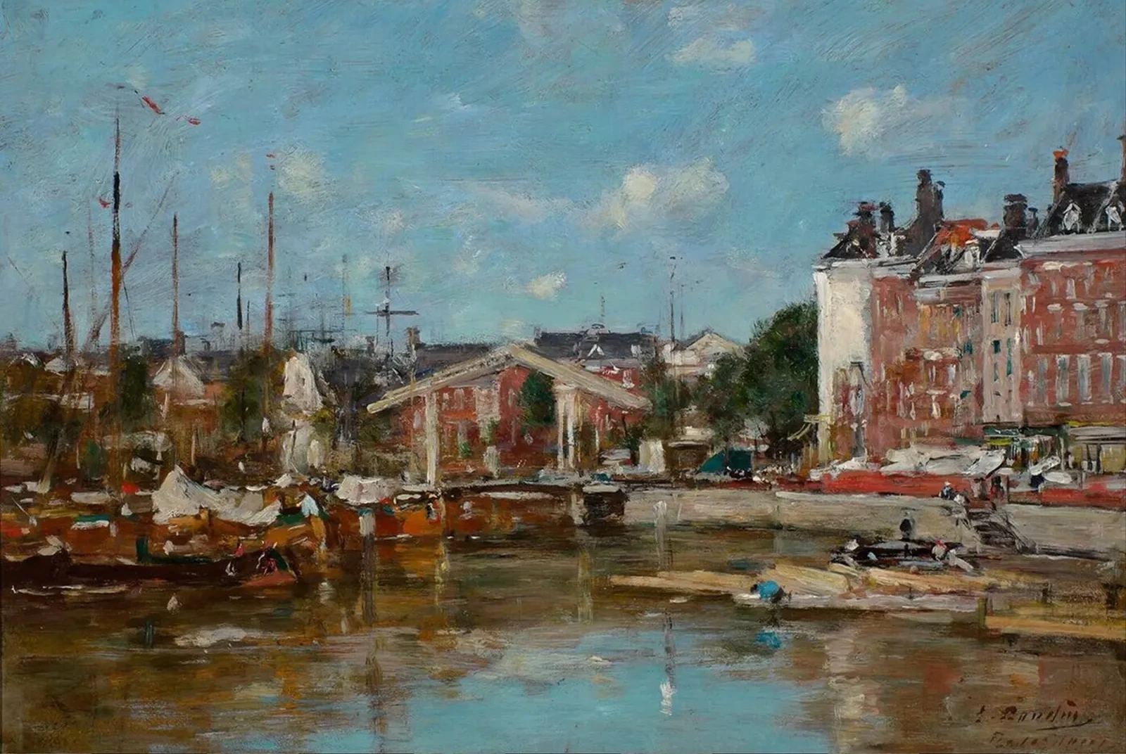 Le Leuvehaven, à Rotterdam, Eugène Boudin