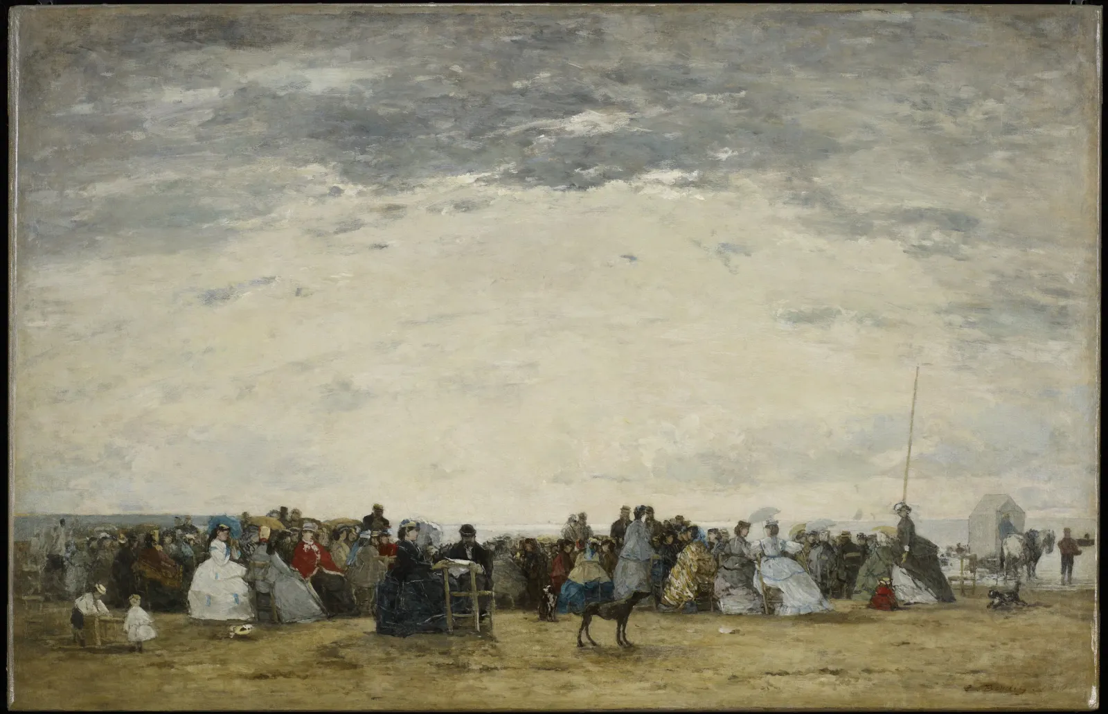 Les vacanciers sur la plage à Trouville, Eugène Boudin