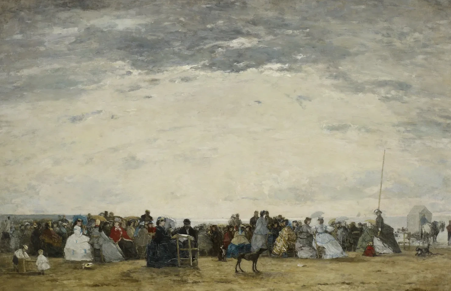 Les vacanciers sur la plage à Trouville, Eugène Boudin