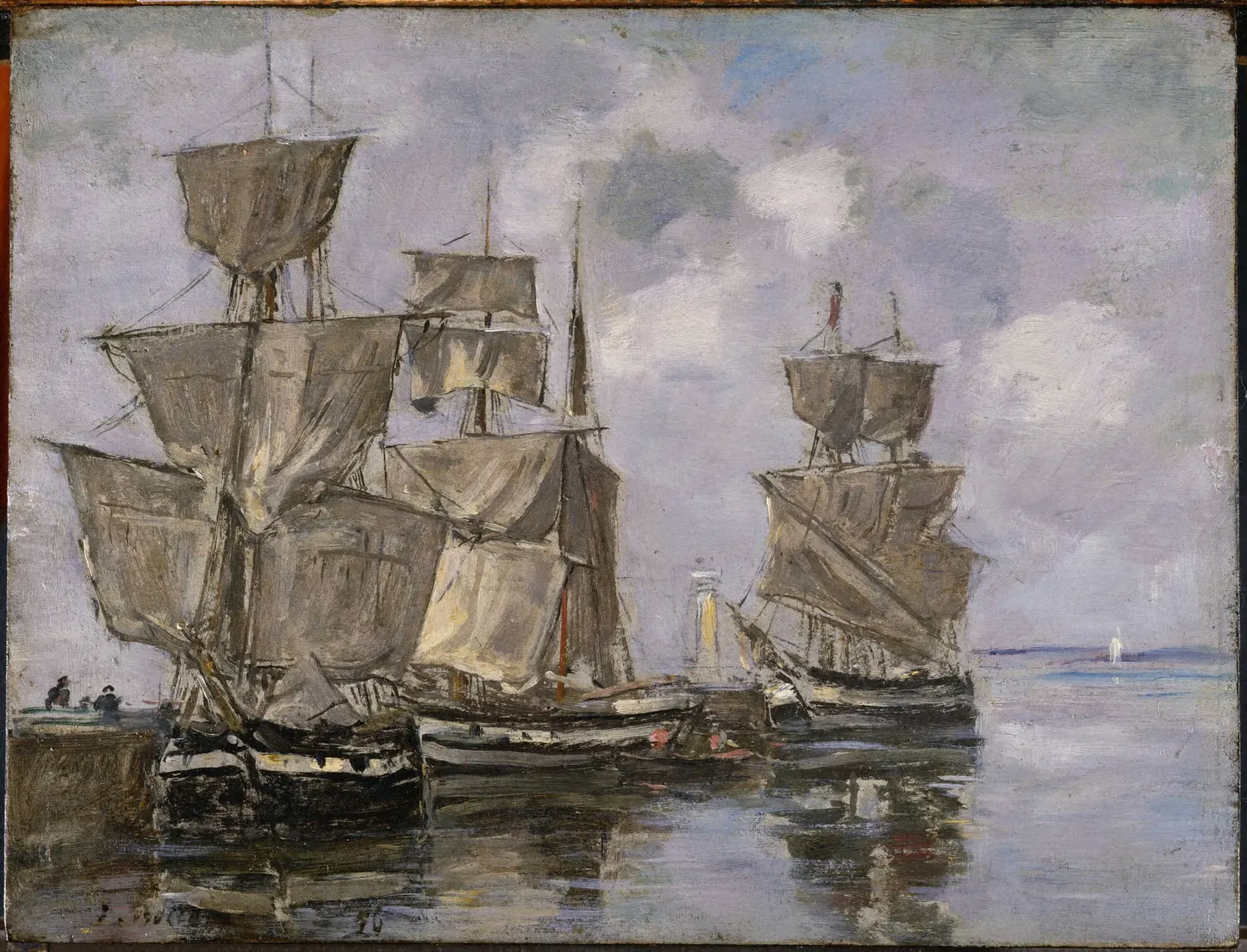Navires dans le Port à Honfleur, Eugène Boudin
