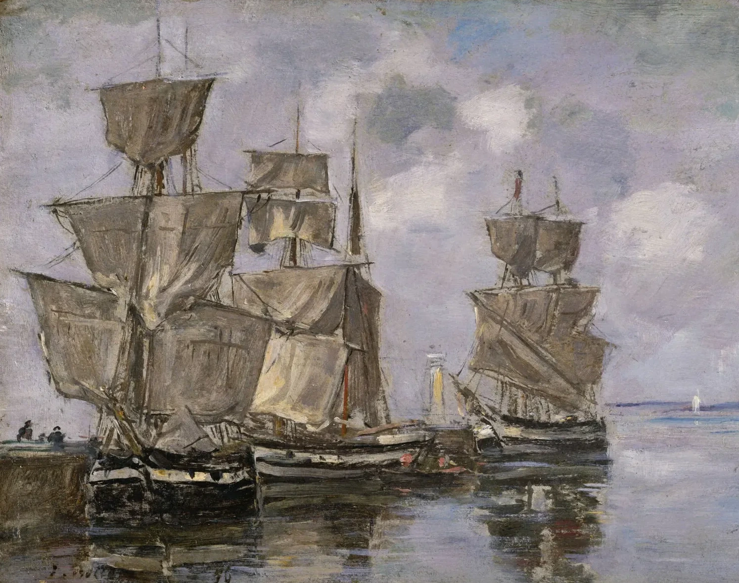 Navires dans le Port à Honfleur, Eugène Boudin