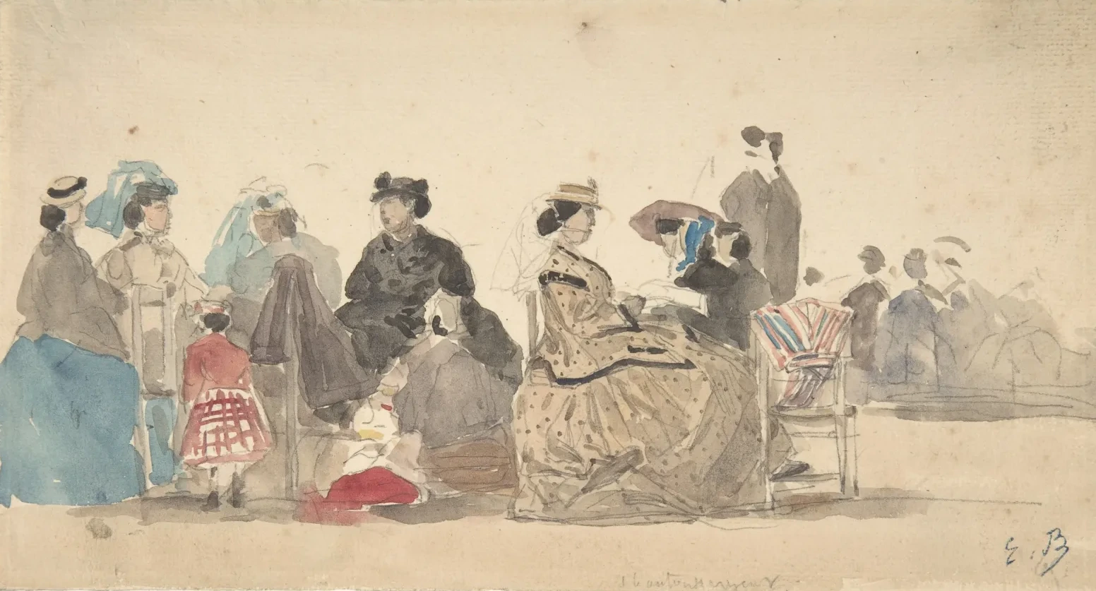 Sur la plage, Eugène Boudin