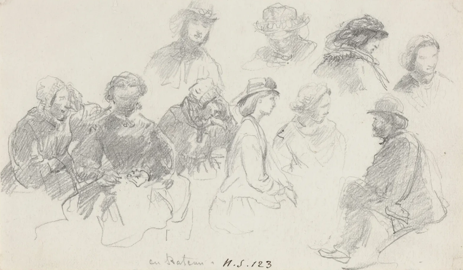 Passagers à bord d'un navire, Eugène Boudin