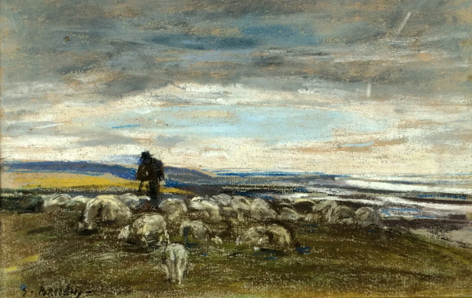 Pâturage aux moutons, côte normande, Eugène Boudin