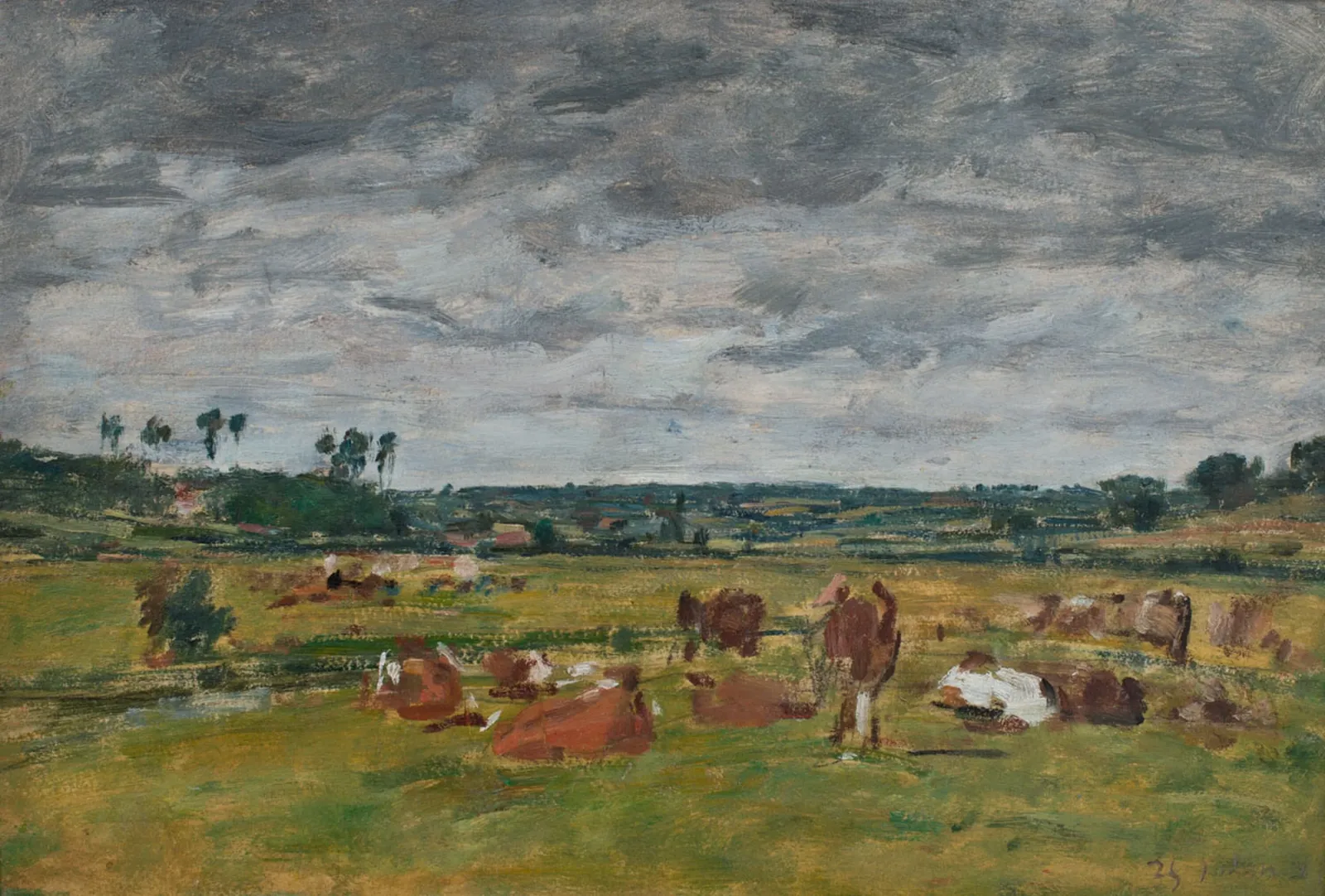 Paysage avec vaches, Eugène Boudin