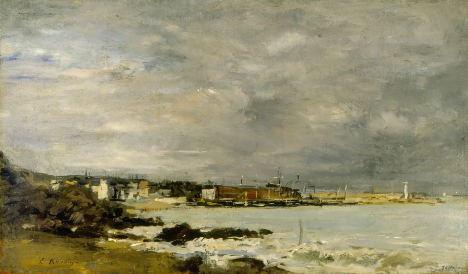 Scène de plage et récifs, Eugène Boudin