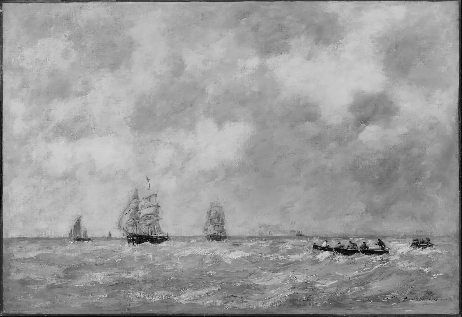 Seascape, River Pilots, Eugène Boudin