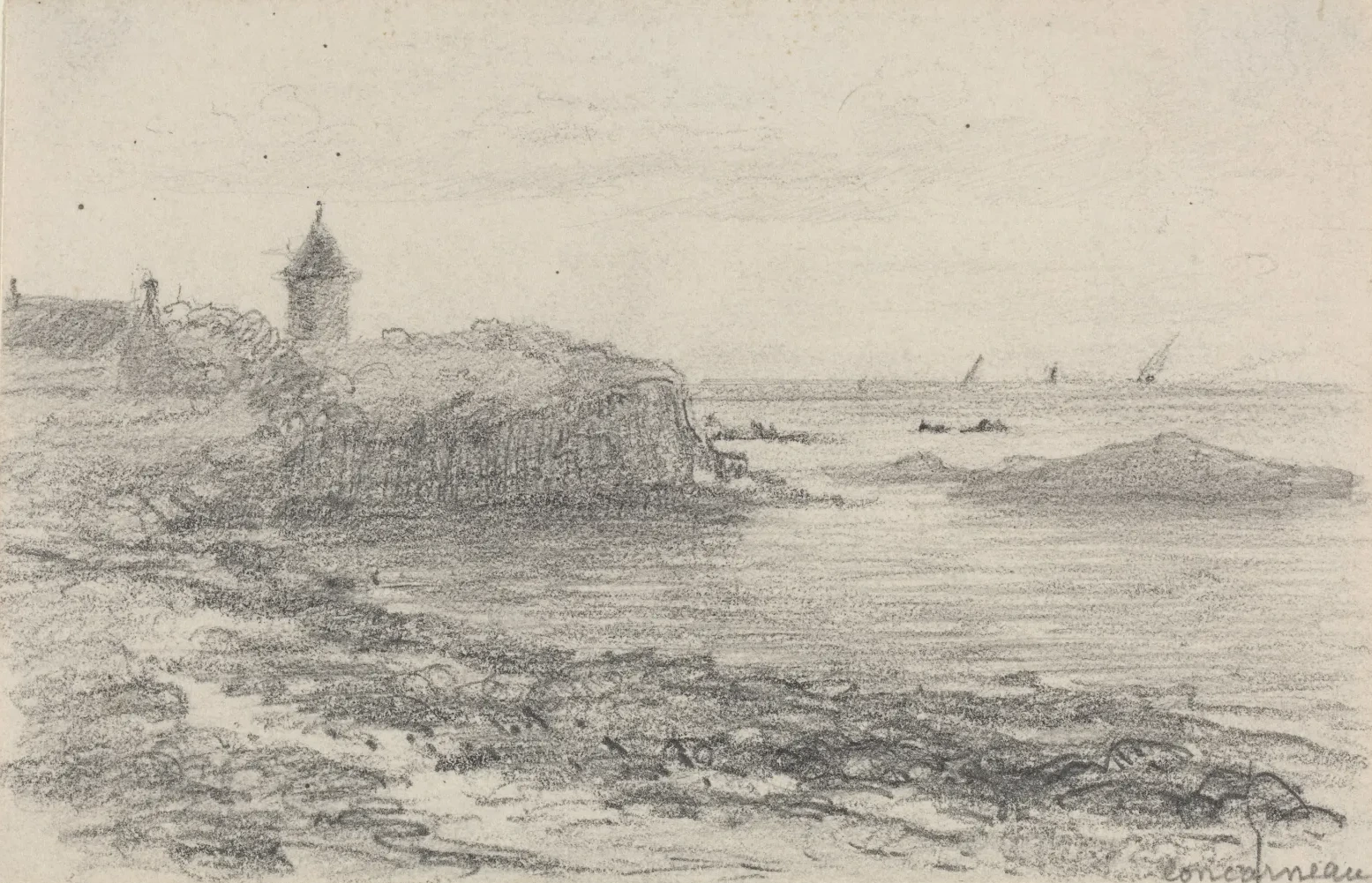 The Coast at Concarneau, Eugène Boudin