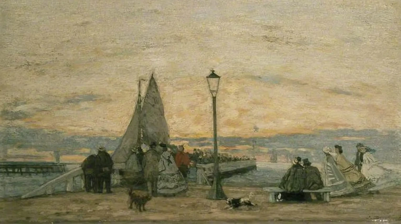 The Jetty at Trouville: Sunset, Eugène Boudin
