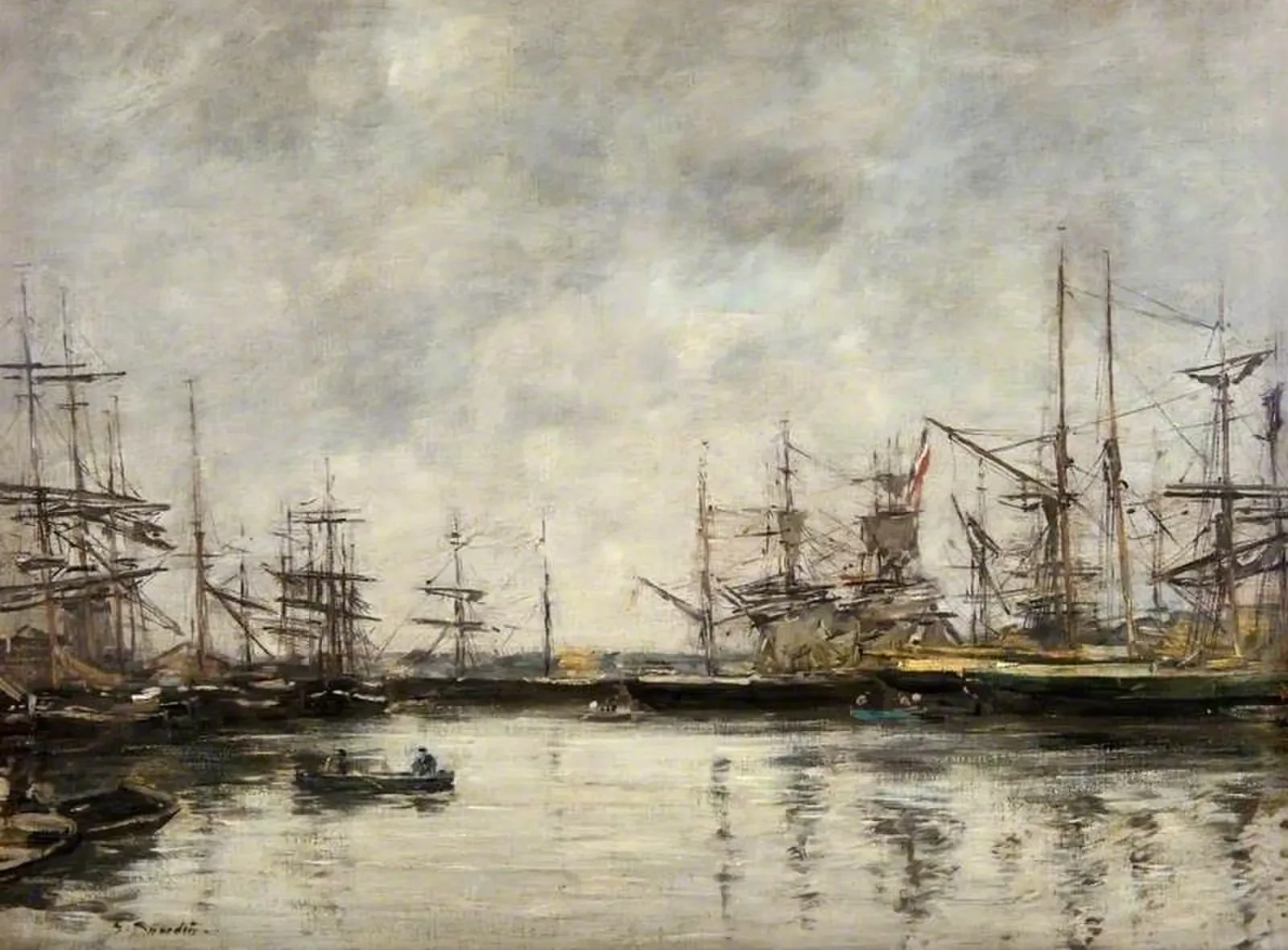 The Port of Deauville, Eugène Boudin