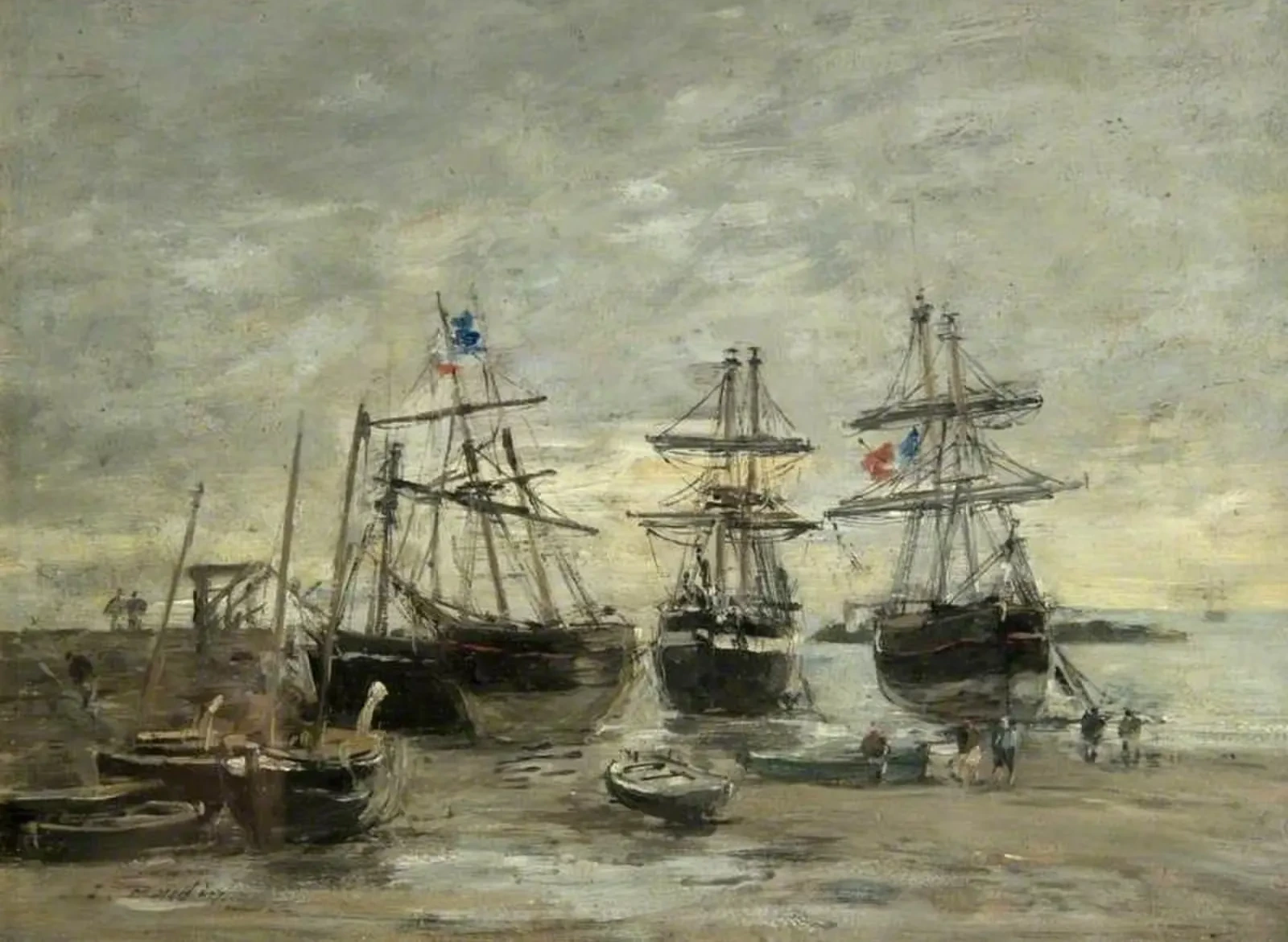 The Port of Portrieux at Low Tide, Eugène Boudin