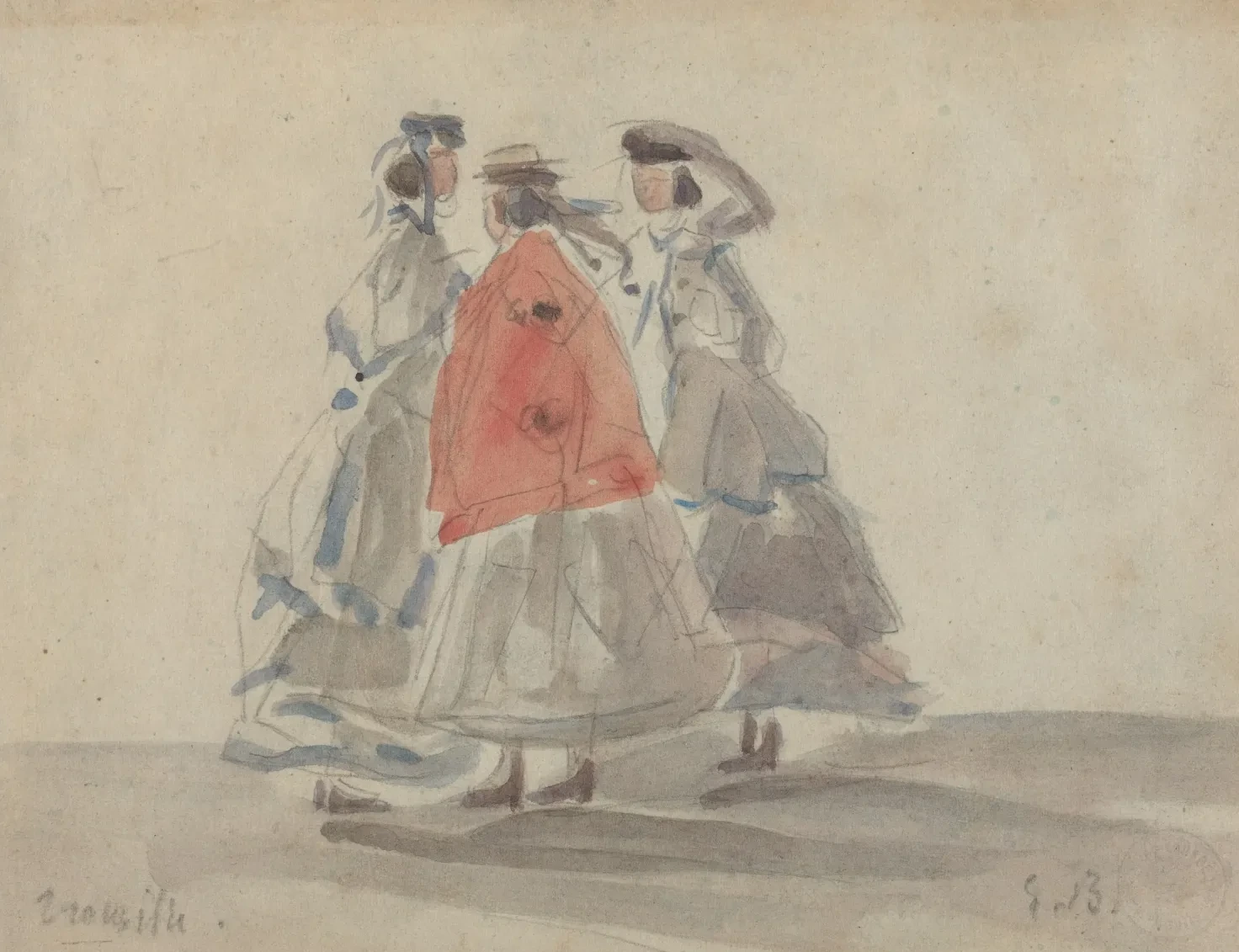 Three Women at Trouville, Eugène Boudin