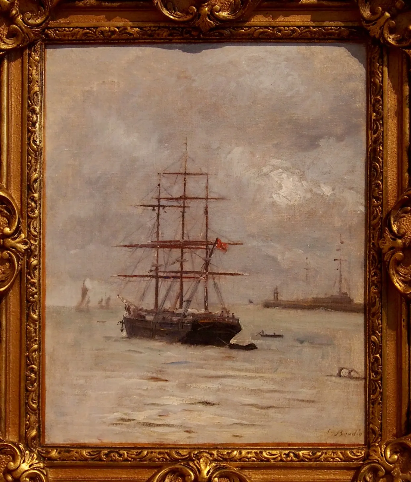 Trois-mâts au mouillage, Eugène Boudin