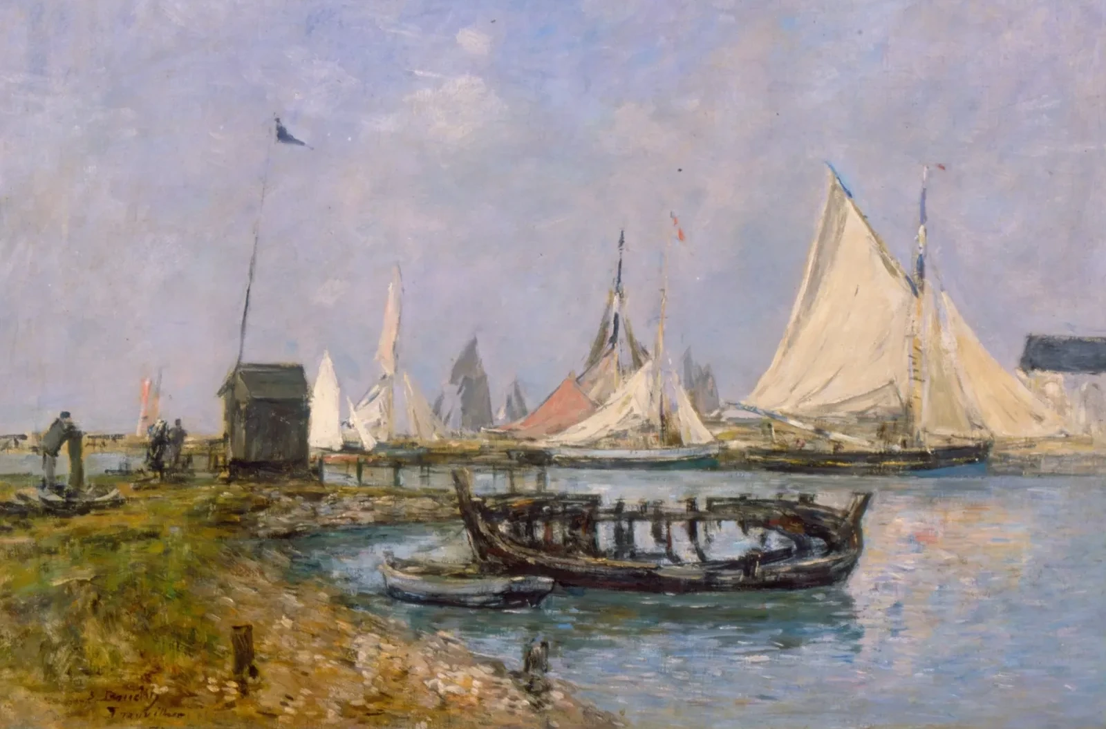 Trouville - Entrance of the port, Eugène Boudin