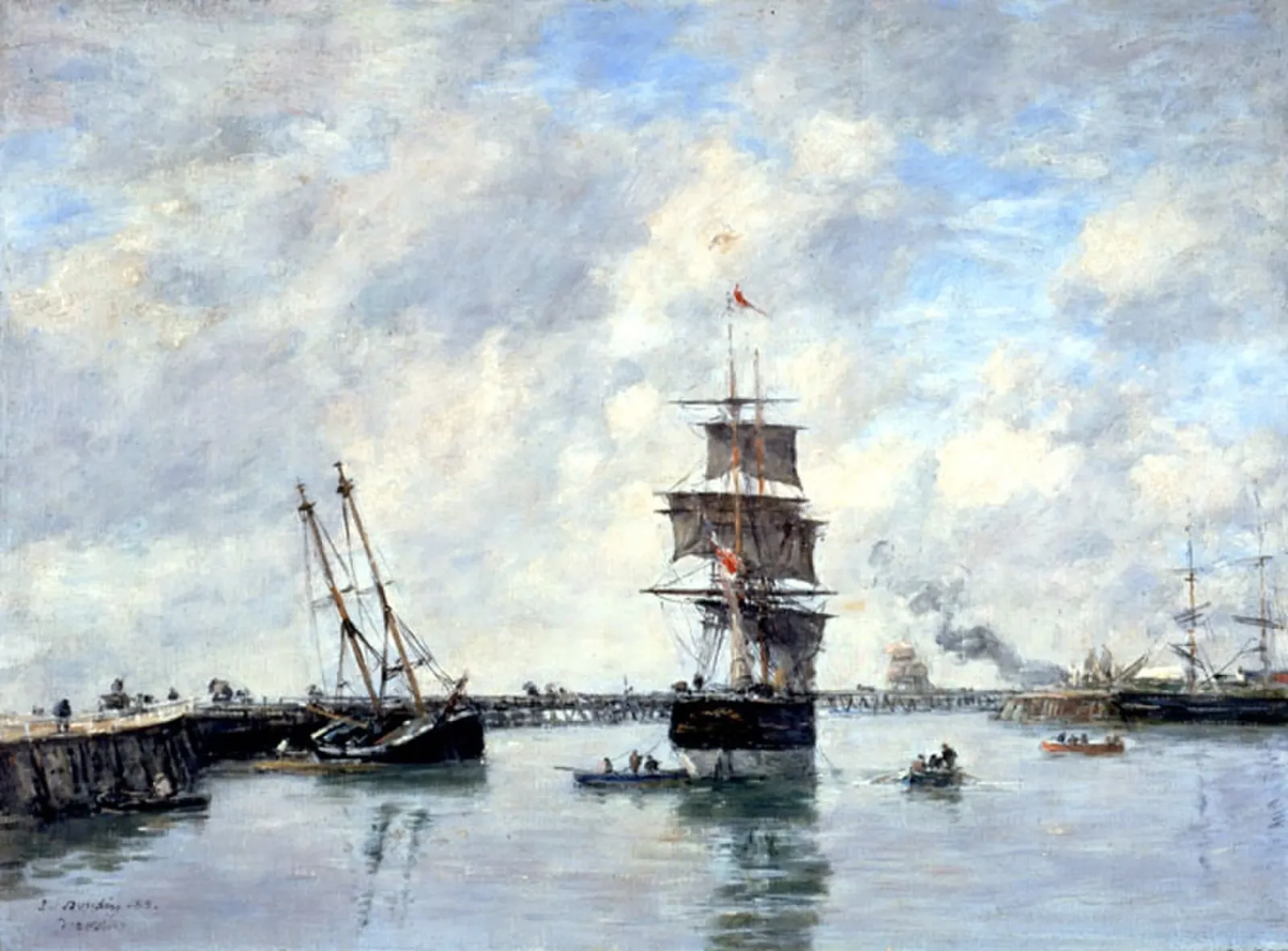 Trouville, les jetées, mer haute, Eugène Boudin