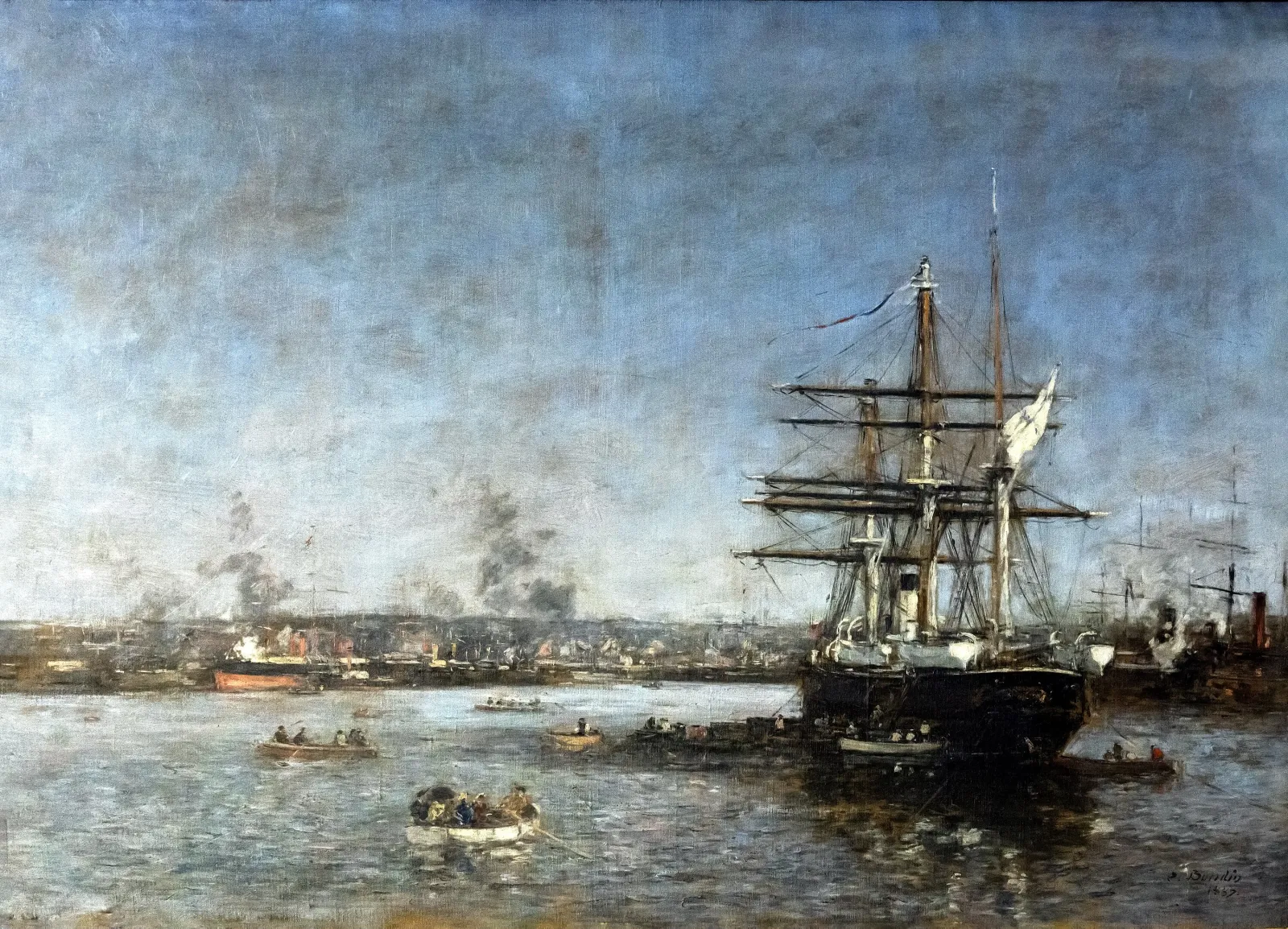 Une corvette russe dans le bassin de l'Eure : Le Havre, Eugène Boudin