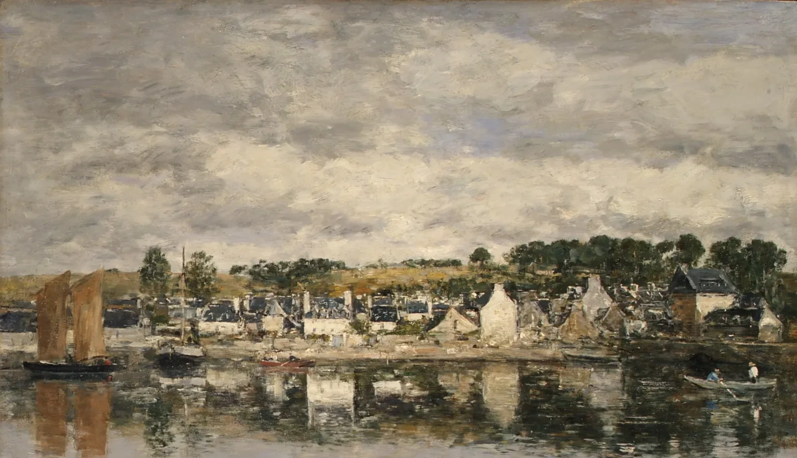 Village par une rivière, Eugène Boudin