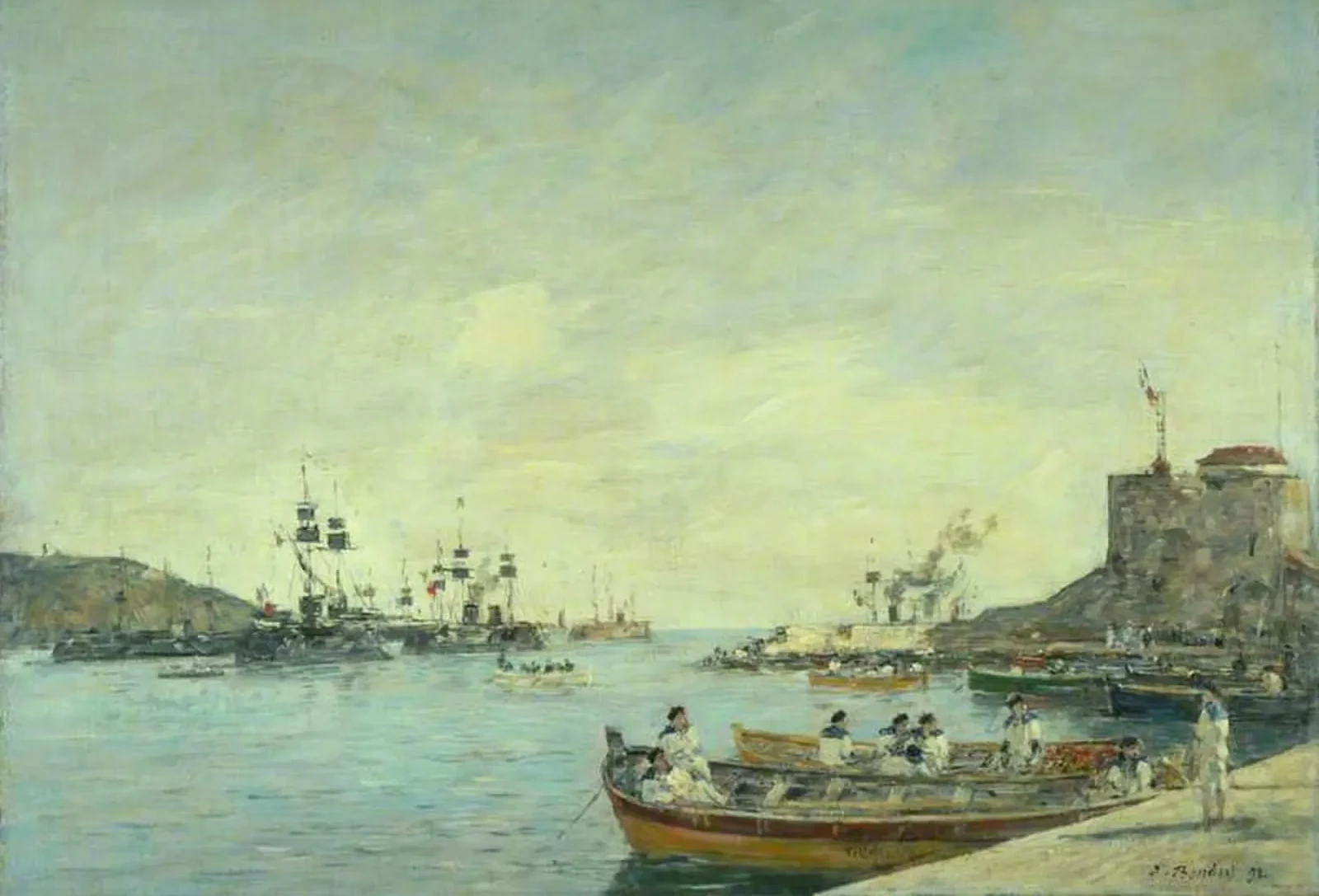 Villefranche Harbour, Eugène Boudin