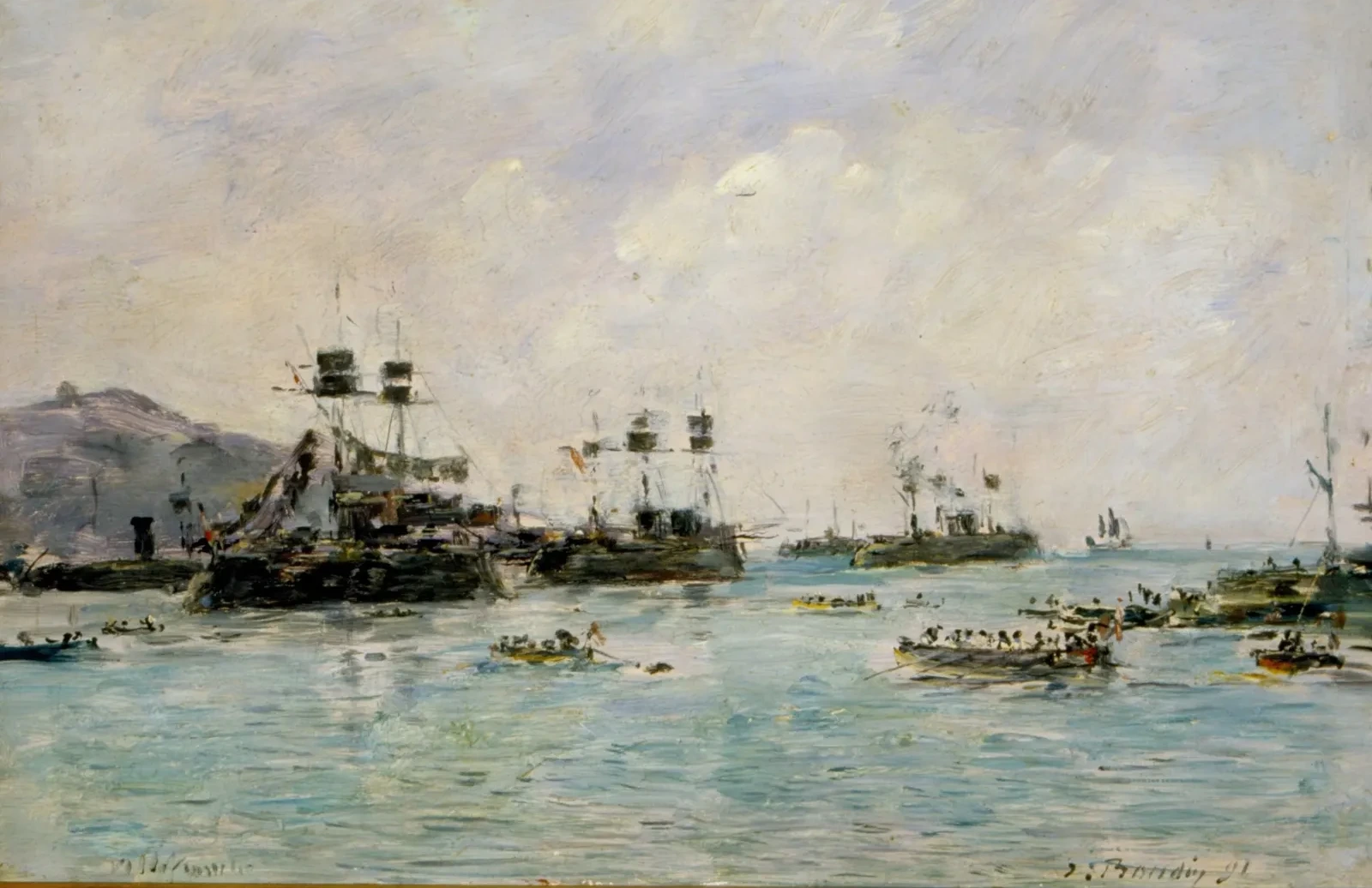 Villefranche - navires de guerre, Eugène Boudin