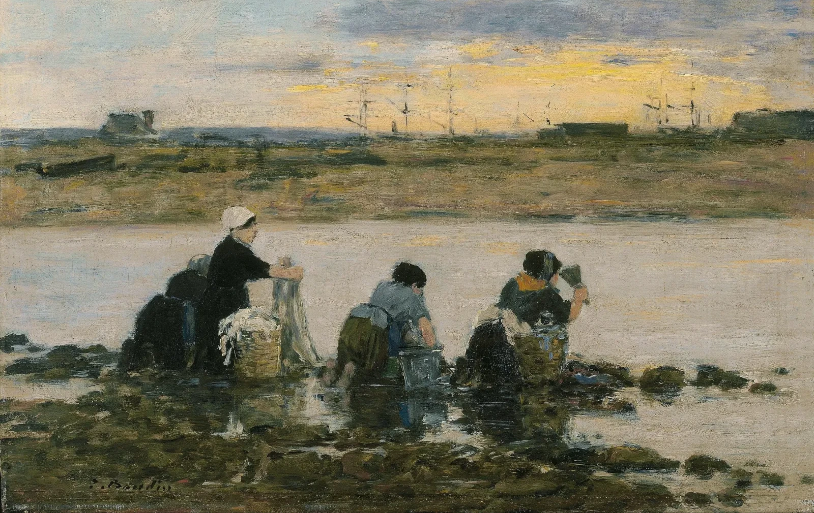 Washerwomen by the River, Eugène Boudin