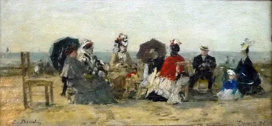 La Conversation sur la plage de Trouville