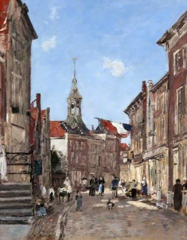 A Street in Dordrecht, Eugène Boudin