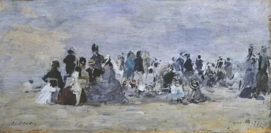 Plage à Trouville — Eugène Boudin