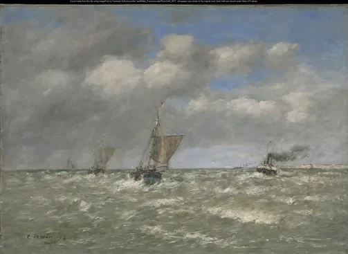 Bateaux rentrant au port, Trouville — Eugène Boudin