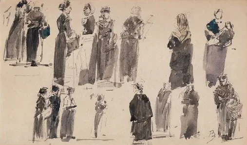 Étude de 16 personnages — Eugène Boudin