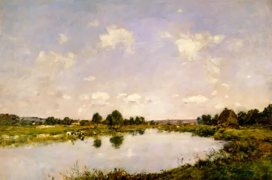 Eugène Boudin - Deauville - O rio morto, 1890