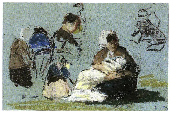 Femme allaitant. Auberge Saint-Siméon, Honfleur