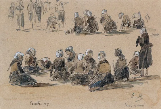 Femmes sur la plage de Berck