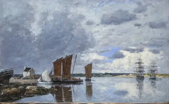 Bateaux de pêche à Kerhor — Eugène Boudin