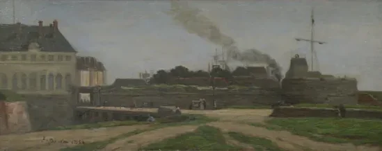 L'Hôtel de ville et la Tour François Ier — Eugène Boudin
