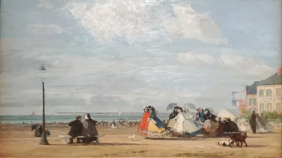 La Plage à Trouville - L'Imperatrice Eugenie et sa Suite