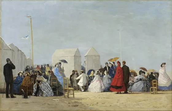 La plage de Trouville à l'heure du bain