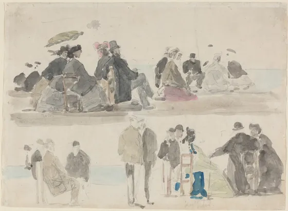 Ladies and Gentlemen on the Beach, in Two Registers