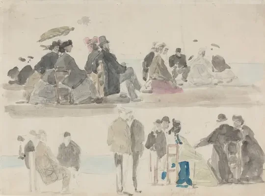 Ladies and Gentlemen on the Beach, in Two Registers