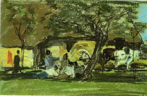 Le Repos sous les arbres. Auberge Saint-Siméon, Honfleur