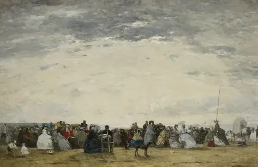 Les vacanciers sur la plage à Trouville